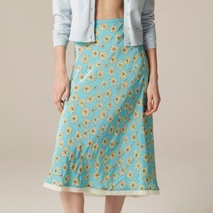 🌼 {PRICE FIRM} J. Crew New Gwyneth Retro Daisy Midi Slip Skirt